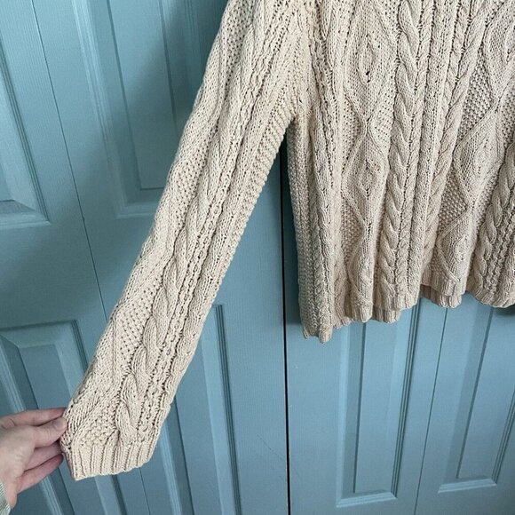 Abercrombie & Fitch Cottage Handknits Chunky Knit Sweater Women’s Large Ramie - Picture 2 of 12
